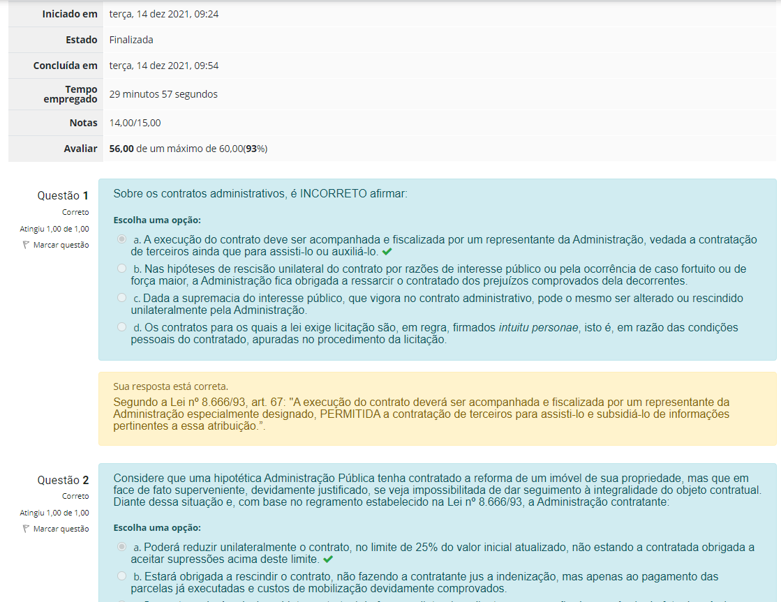 Avaliaçao Enap Modulo 2 Contratos Licitações Contratos E Convênios 7926