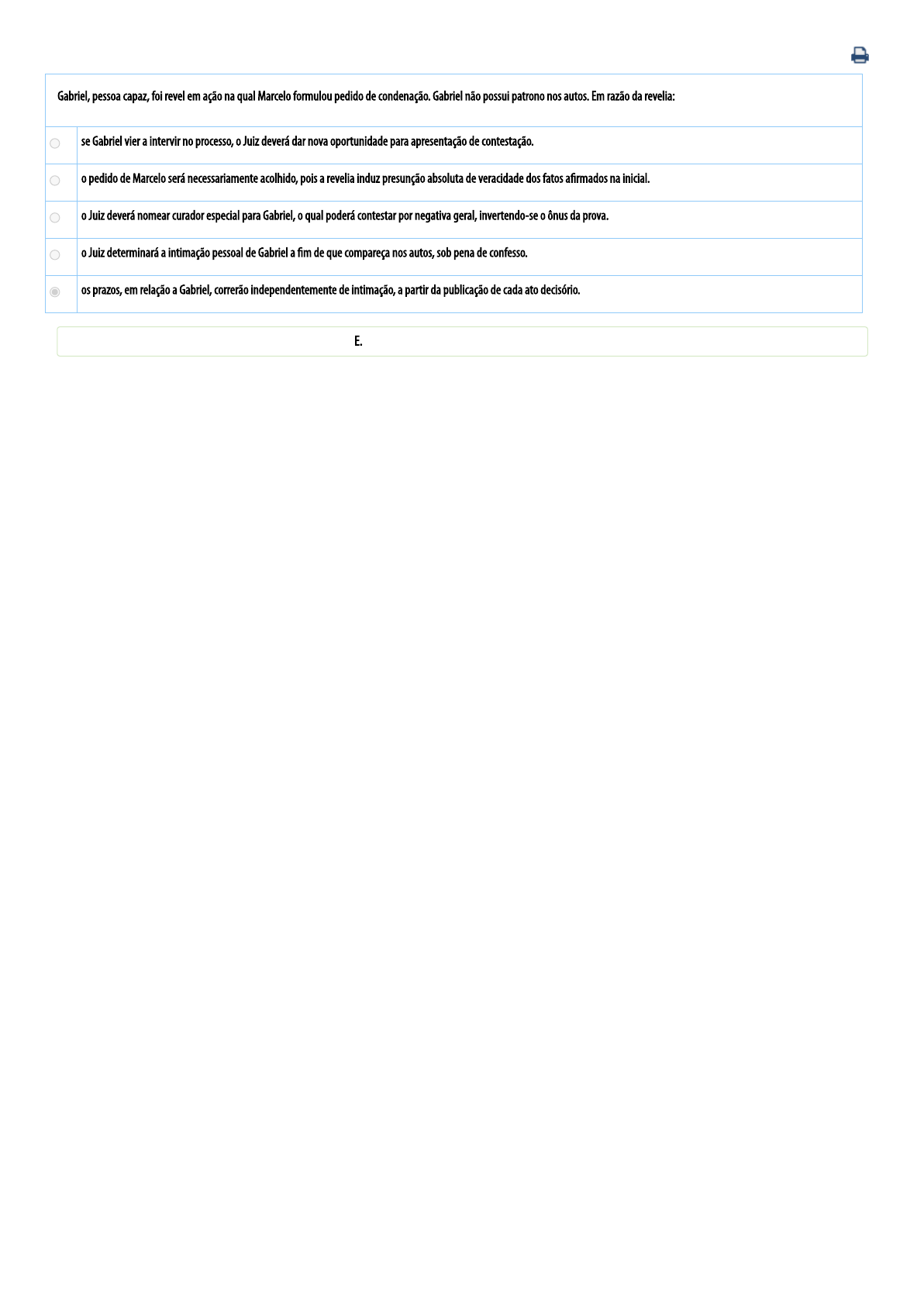 Petição de decretação de revelia