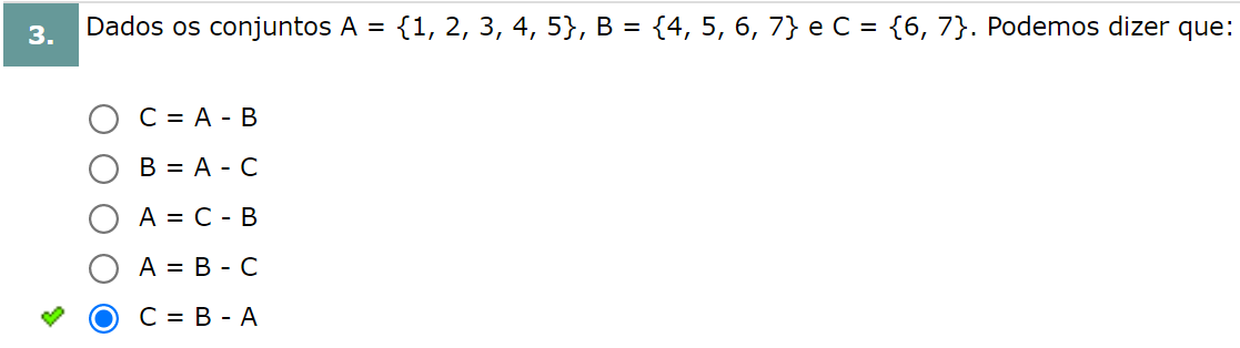 Dados Os Conjuntos A 1, 2, 3, 4, 5, B 4, 5, 6, 7 E C 6, 7. Podemos ...