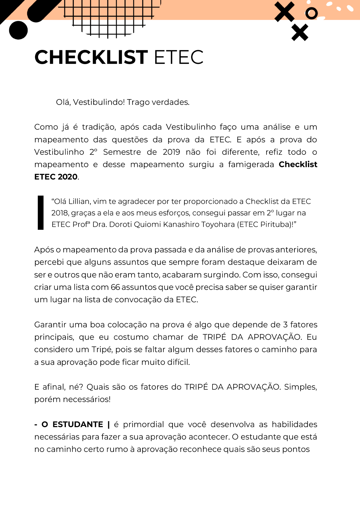 O que cai na prova da ETEC? (checklist de matérias atualizado!)