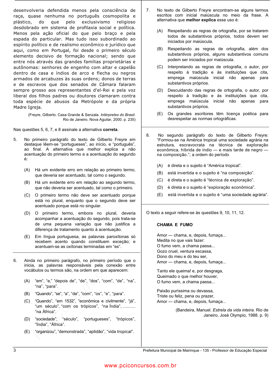 Prova Pref. MairinqueSP - CETRO - 2006 - para Engenheiro em Segurança do  Trabalho.pdf - Provas de Concursos Públicos