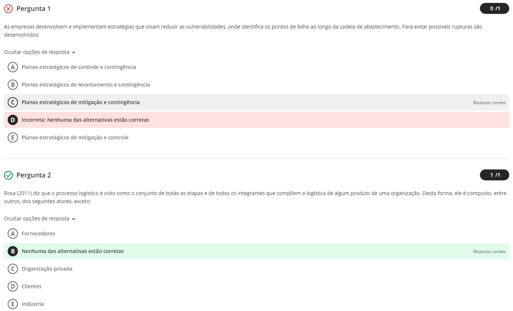 Avaliação On-Line 2 (AOL 2) - Questionário 2 - Praticas Em Logistica