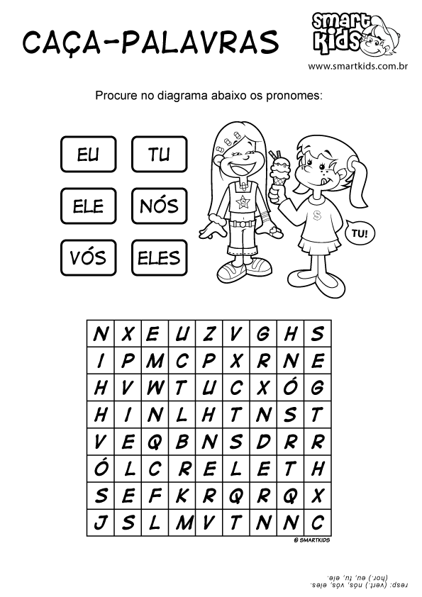 CAÇA PALAVRAS PRONOMES - Leitura e Produção de Textos