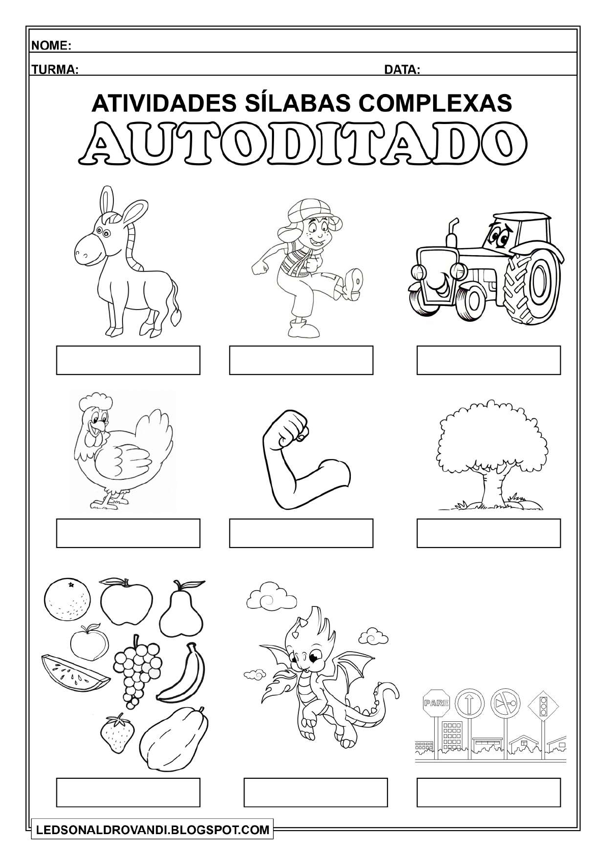 Atividades sílabas CR worksheet