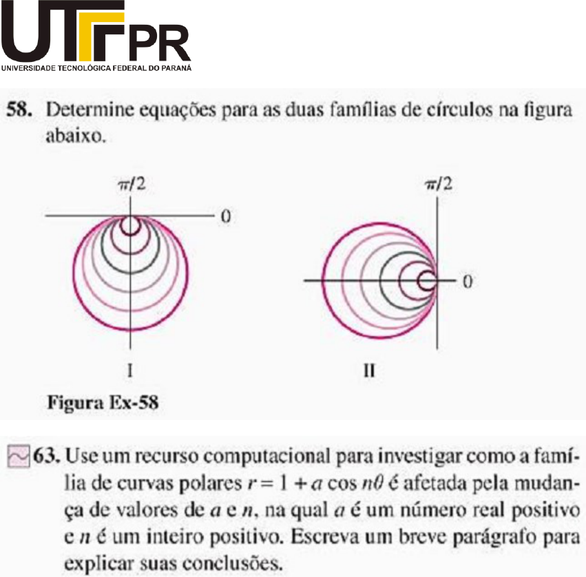 Lista De Exercícios 02 Gráficos Em Coordenadas Polares Cálculo Ii 1109