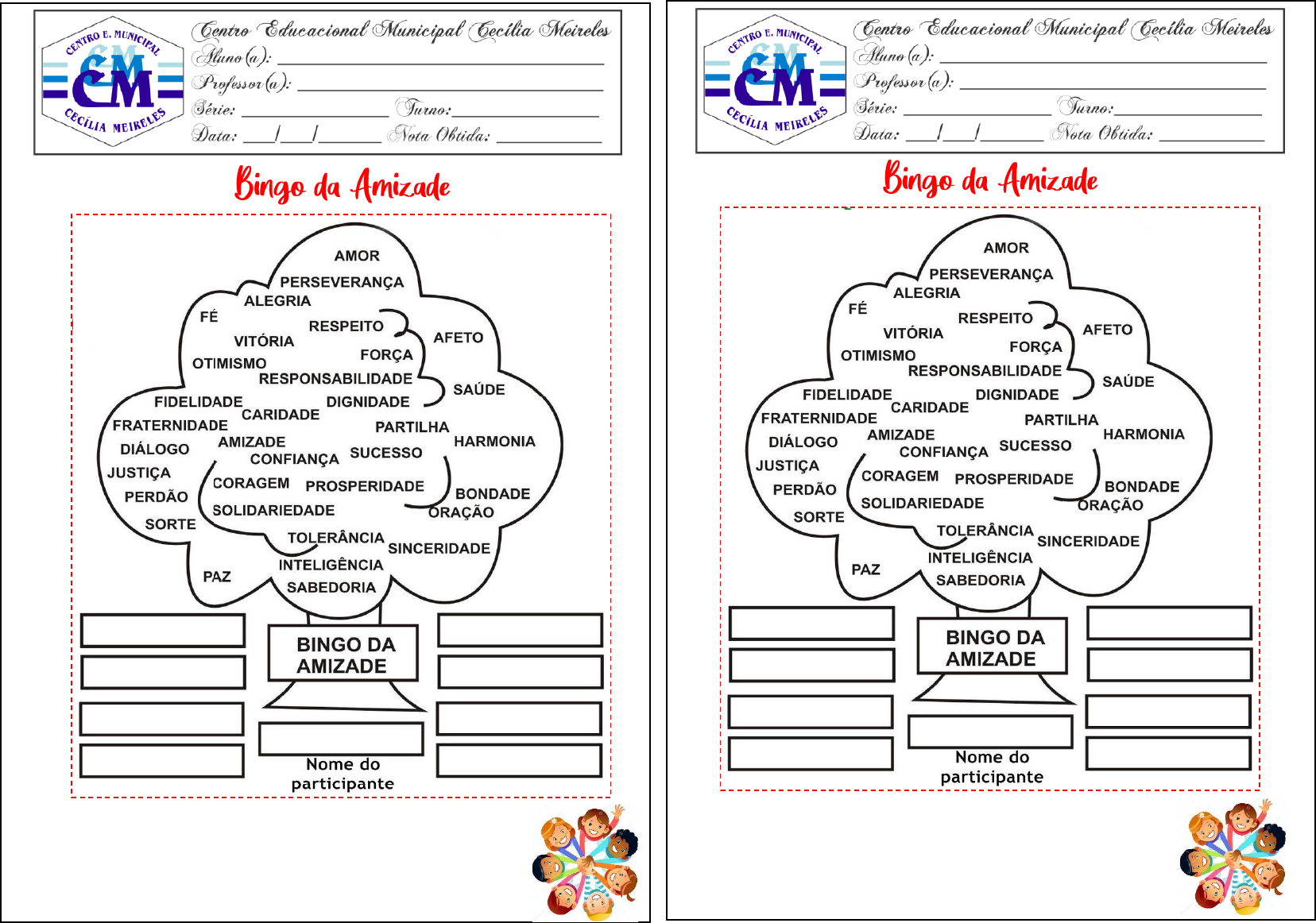 Bingo de Religião - Atividade para primeiro dia de aula - Ensino