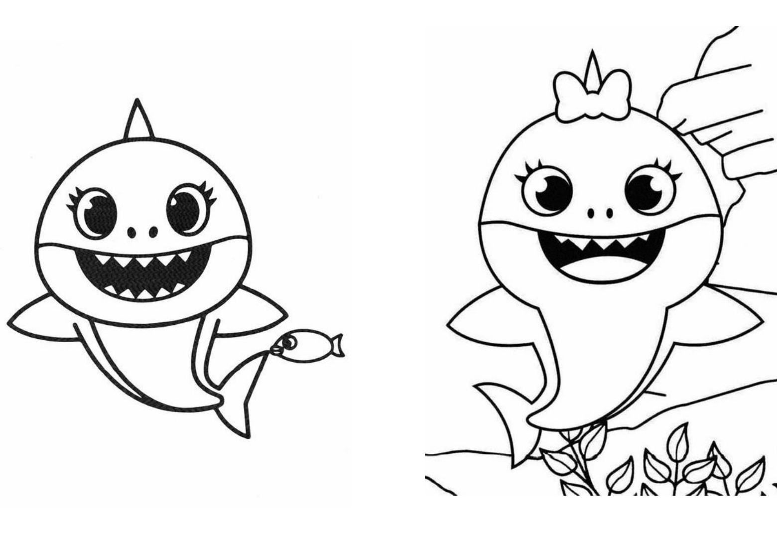 Desenhos de Baby Shark para Imprimir e Colorir