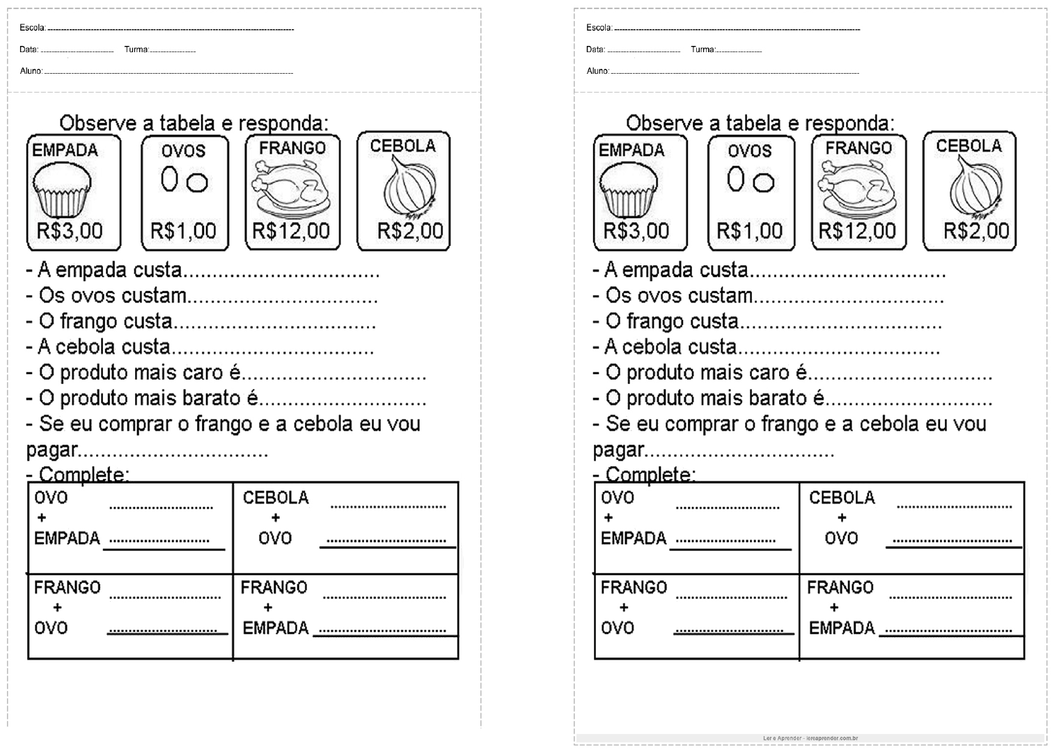 Atividade lingua portuguesa 3 ano - Recursos de ensino