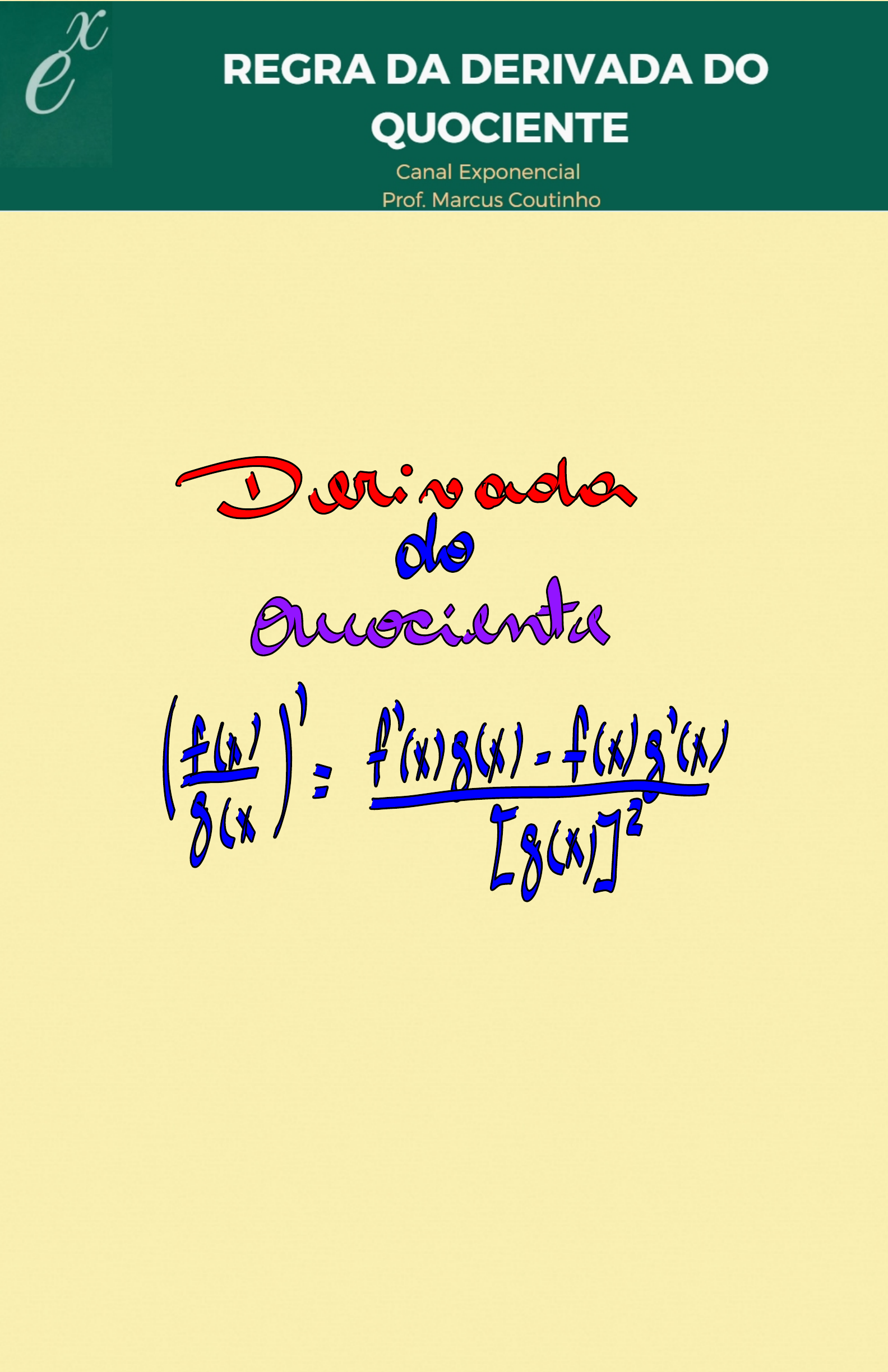 Aula 02 - Cap. 2.4 - Regra Da Derivada Do Quociente - Cálculo I