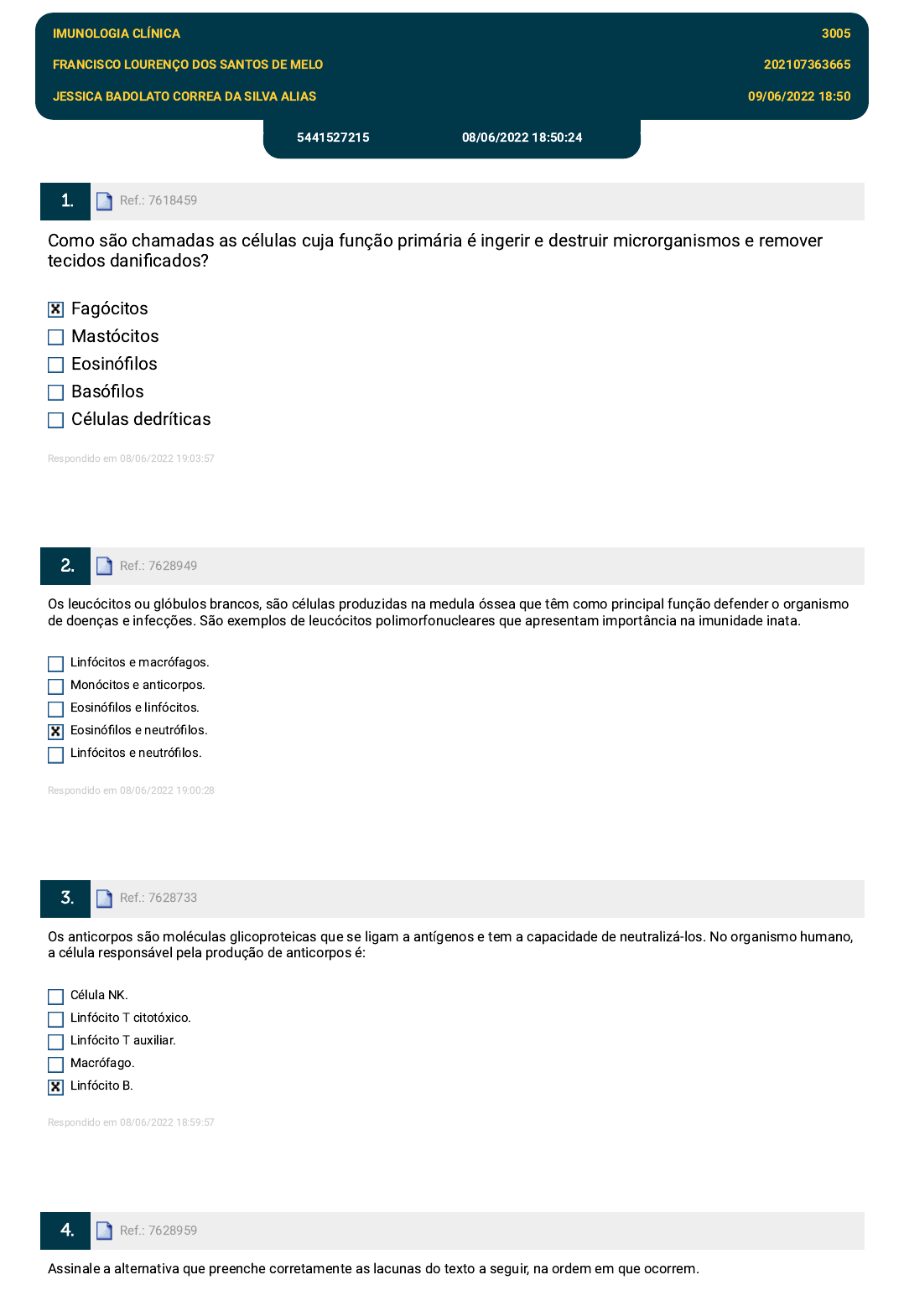 Exame 14 Janeiro 2021, questões - Quiz de Citoesqueleto 1- Um casal explica  ao seu médico a razão - Studocu