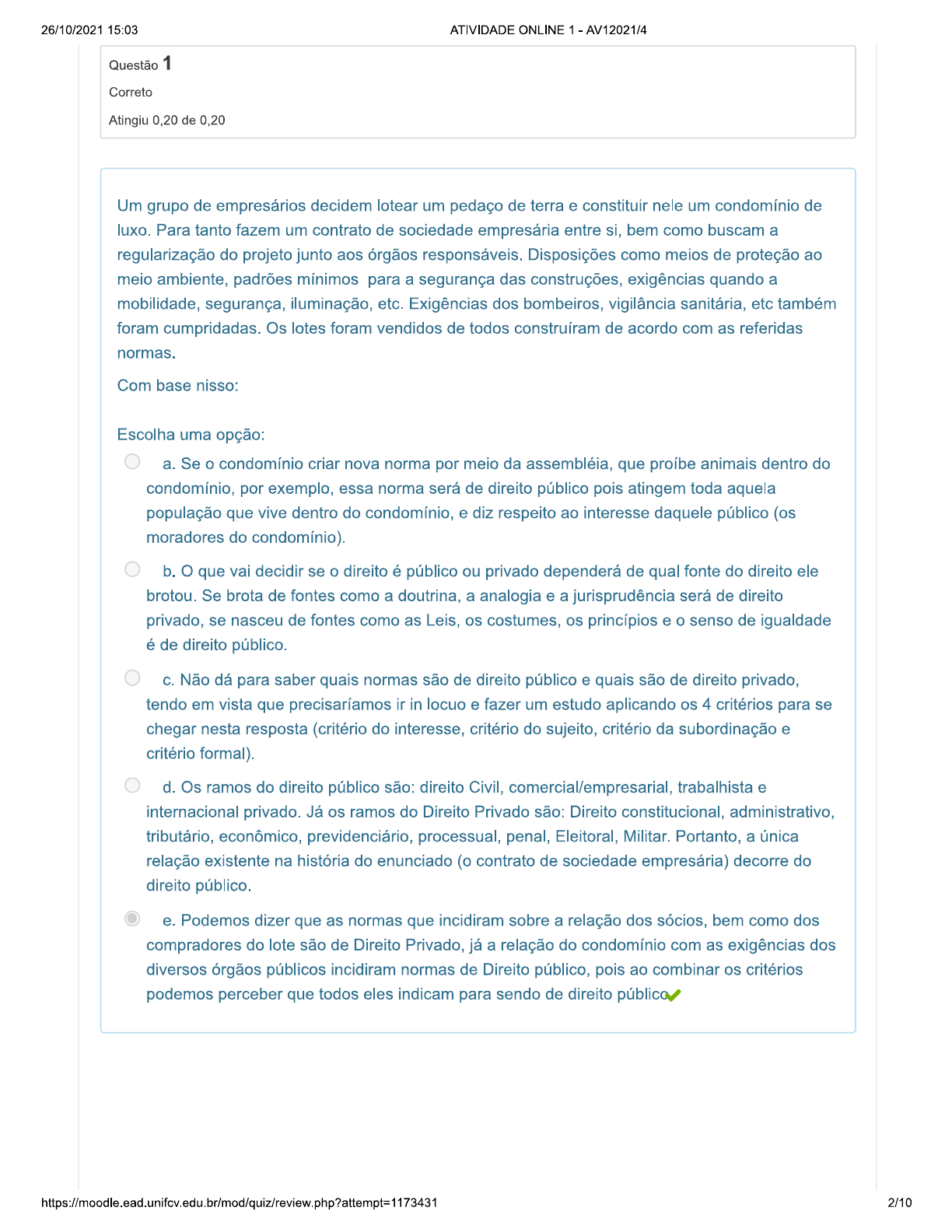 ATIVIDADE 1 - DIREITO EMPRESARIAL - TENTATIVA 2 - 100 - Direito ...