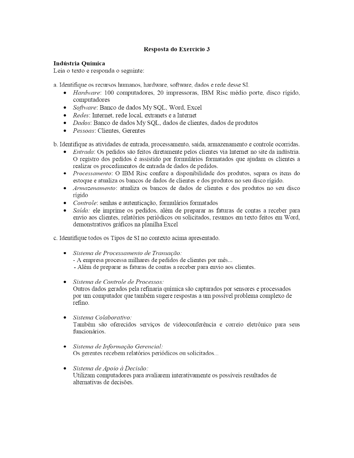 Respostas Da Lista De Exercícios Do Módulo 1 Fundamentos Dos Si Resposta Do Exercício 1 Pdf 9810