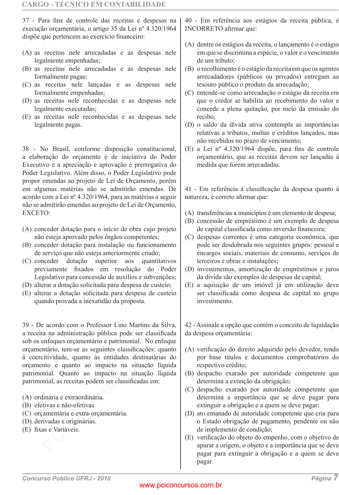 Prova UFRJ - UFRJ - 2010 - para Técnico em Contabilidade.pdf - Provas de  Concursos Públicos