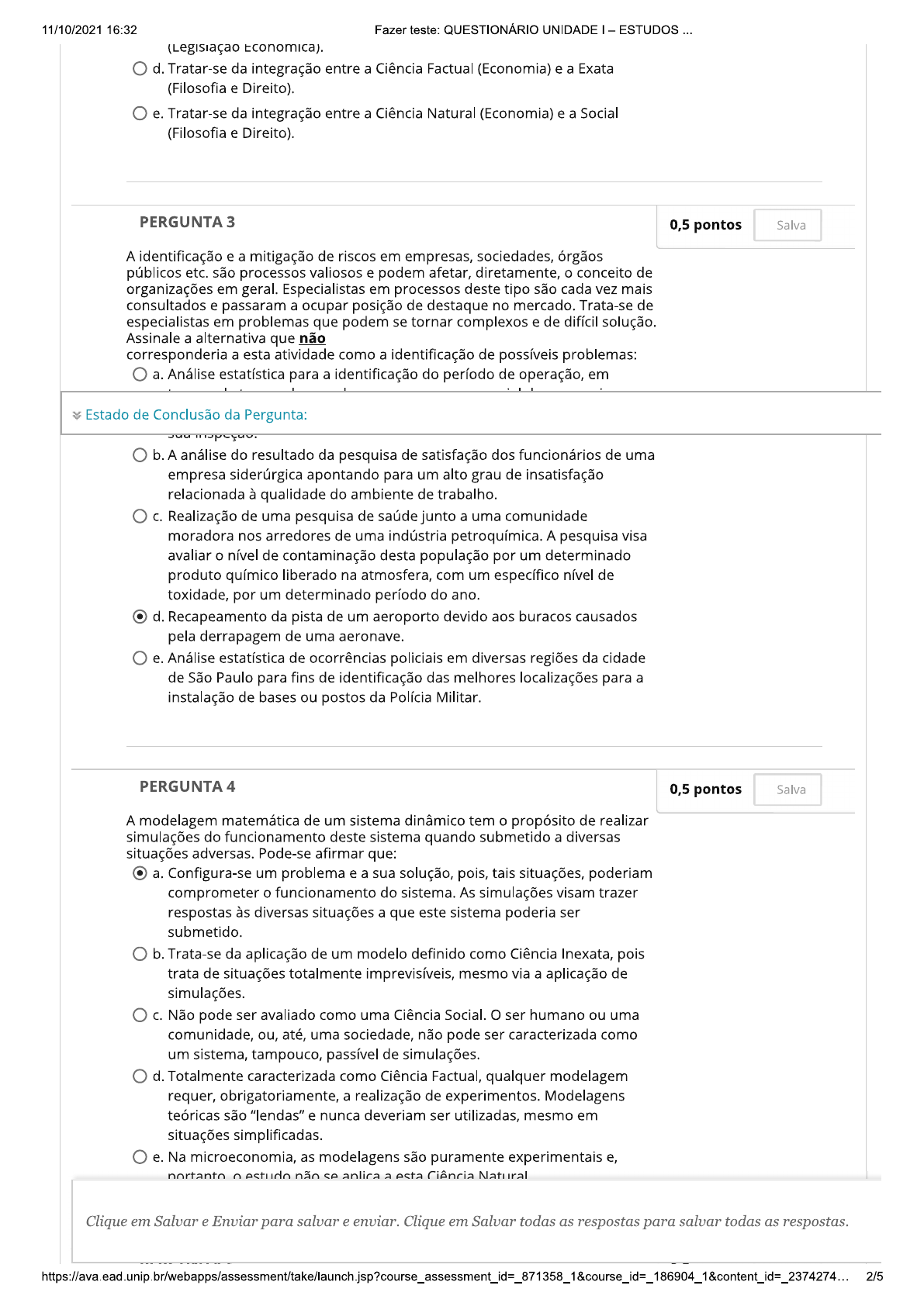 ESTUDOS DISCIPLINARES III - QUESTIONÁRIO UNIDADE I - 4,5 - Estudos ...