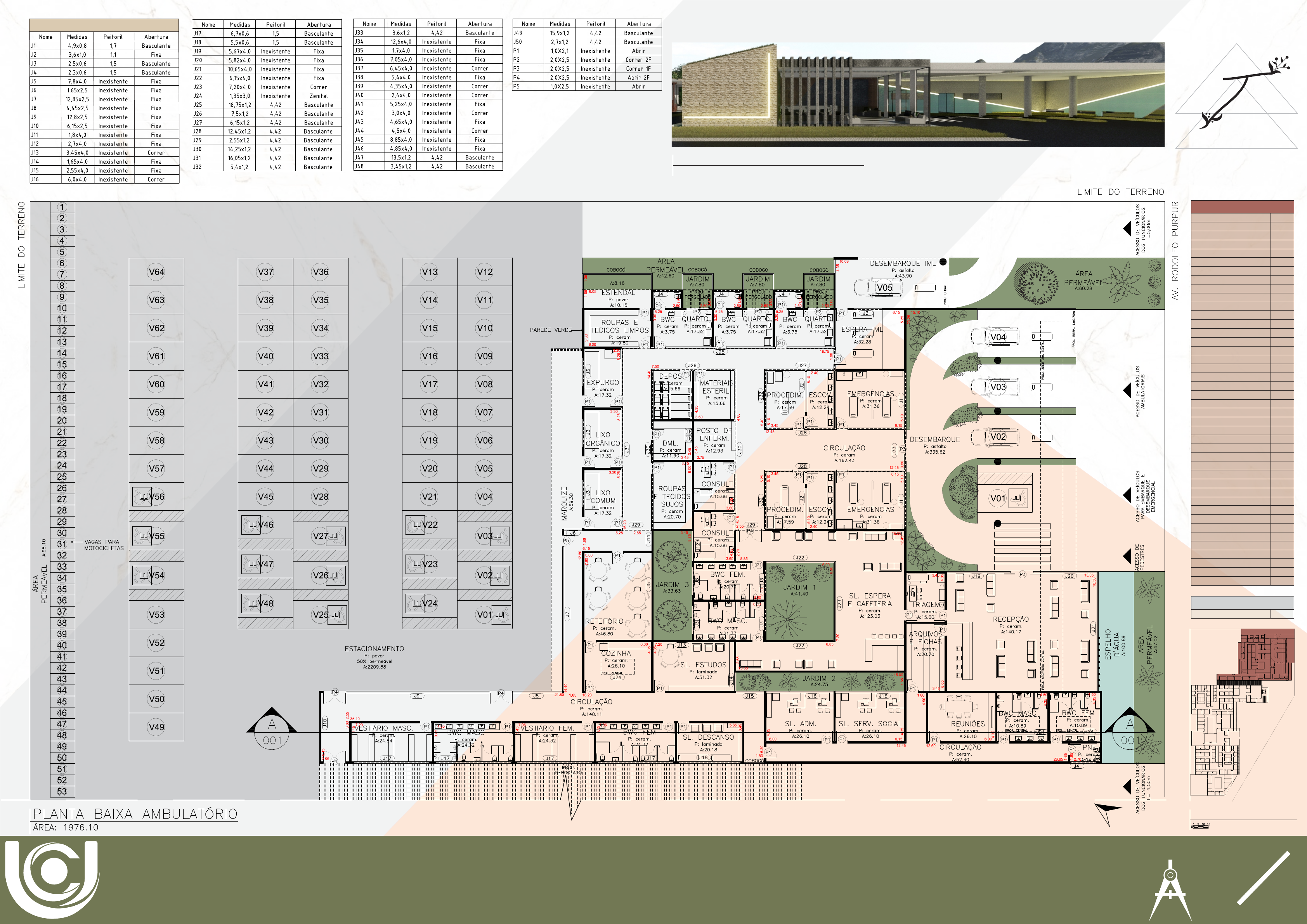 Site plan presented by Brasil Arquitetura as part of the schematic