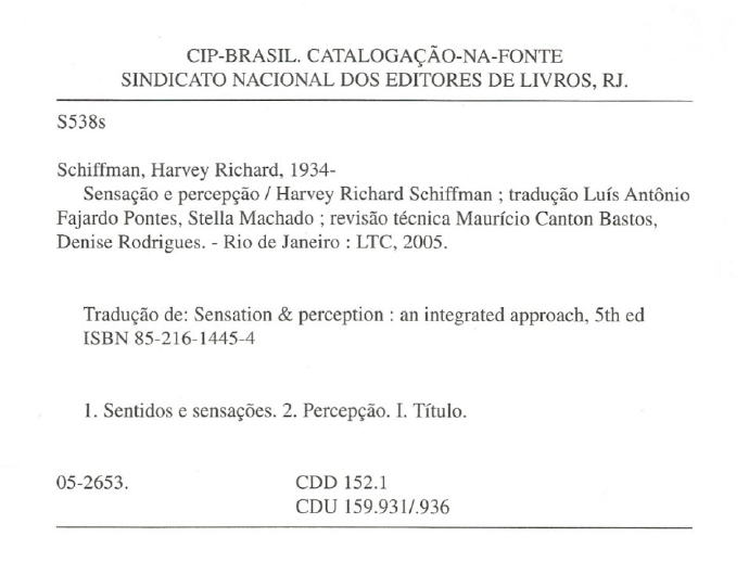 Princípios de psicologia geral (Volume III - Sensação e percepção