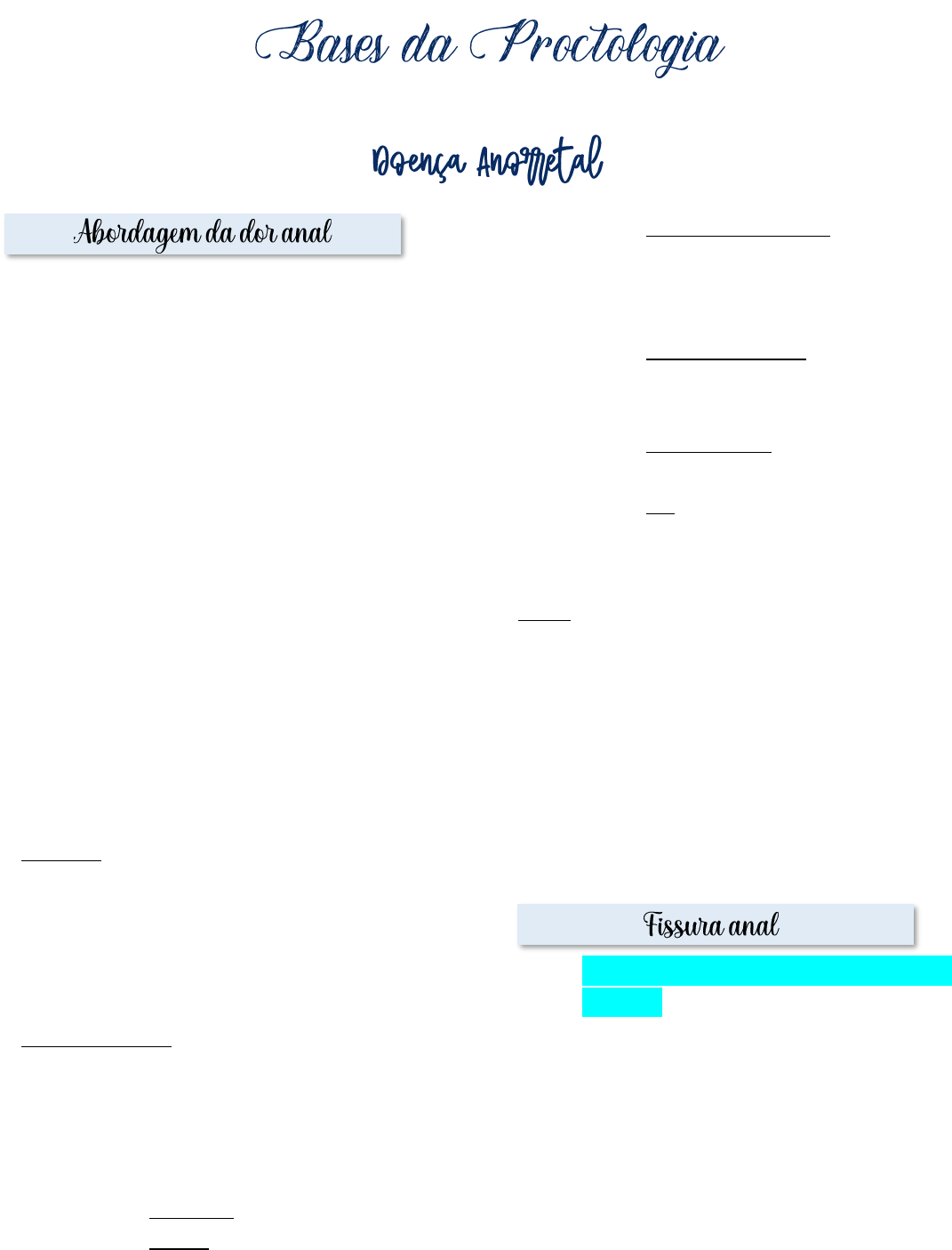 FICHA DE AVALIAÇÃO EM PROCTOLOGIA ANAMNESE