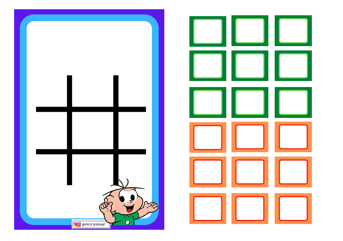 Jogo da velha da subtração com a - Professora Rubiane