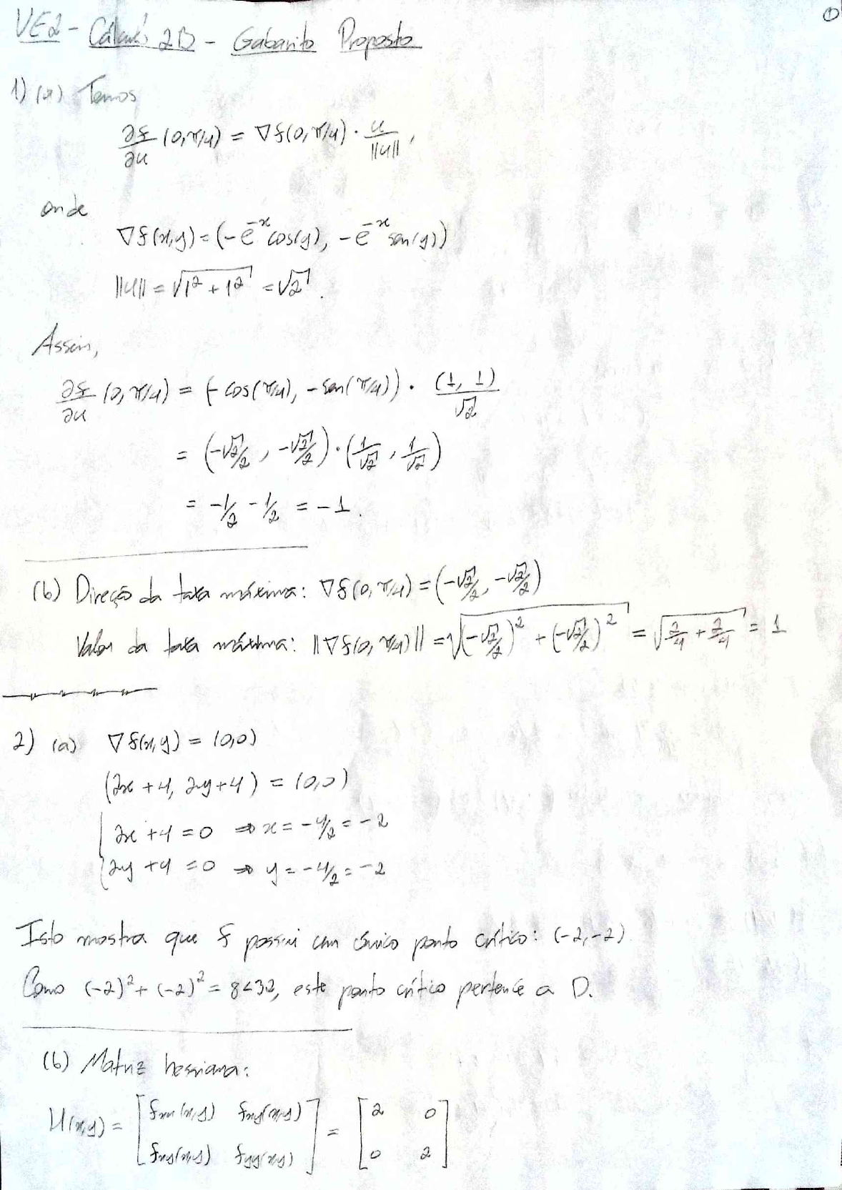 Gabarito P2 Calculo 2b 2018 2 Pedro Roberto Turma G Cálculo Ii