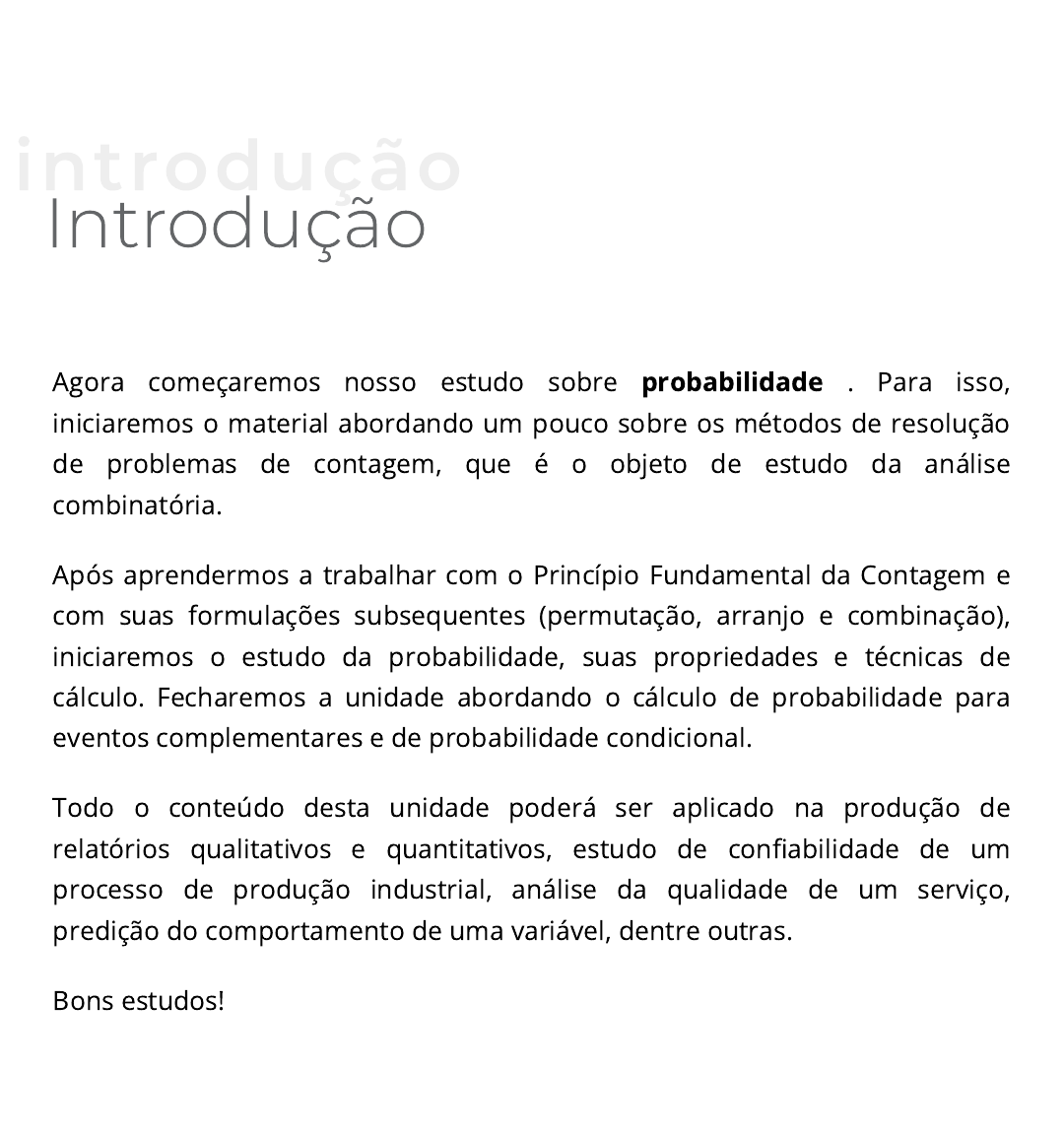 Introdução às Probabilidades 