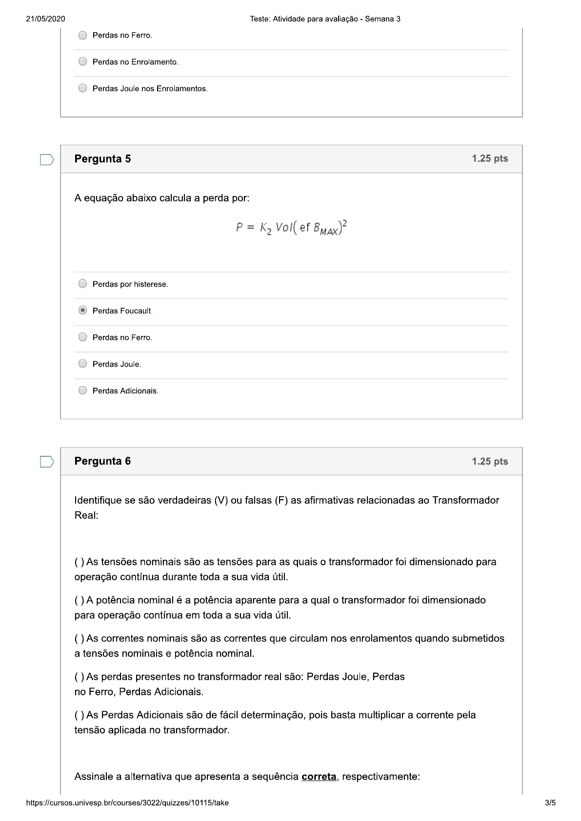 Atividade Para Avaliação Semana 3 Instalações Elétricas Univesp