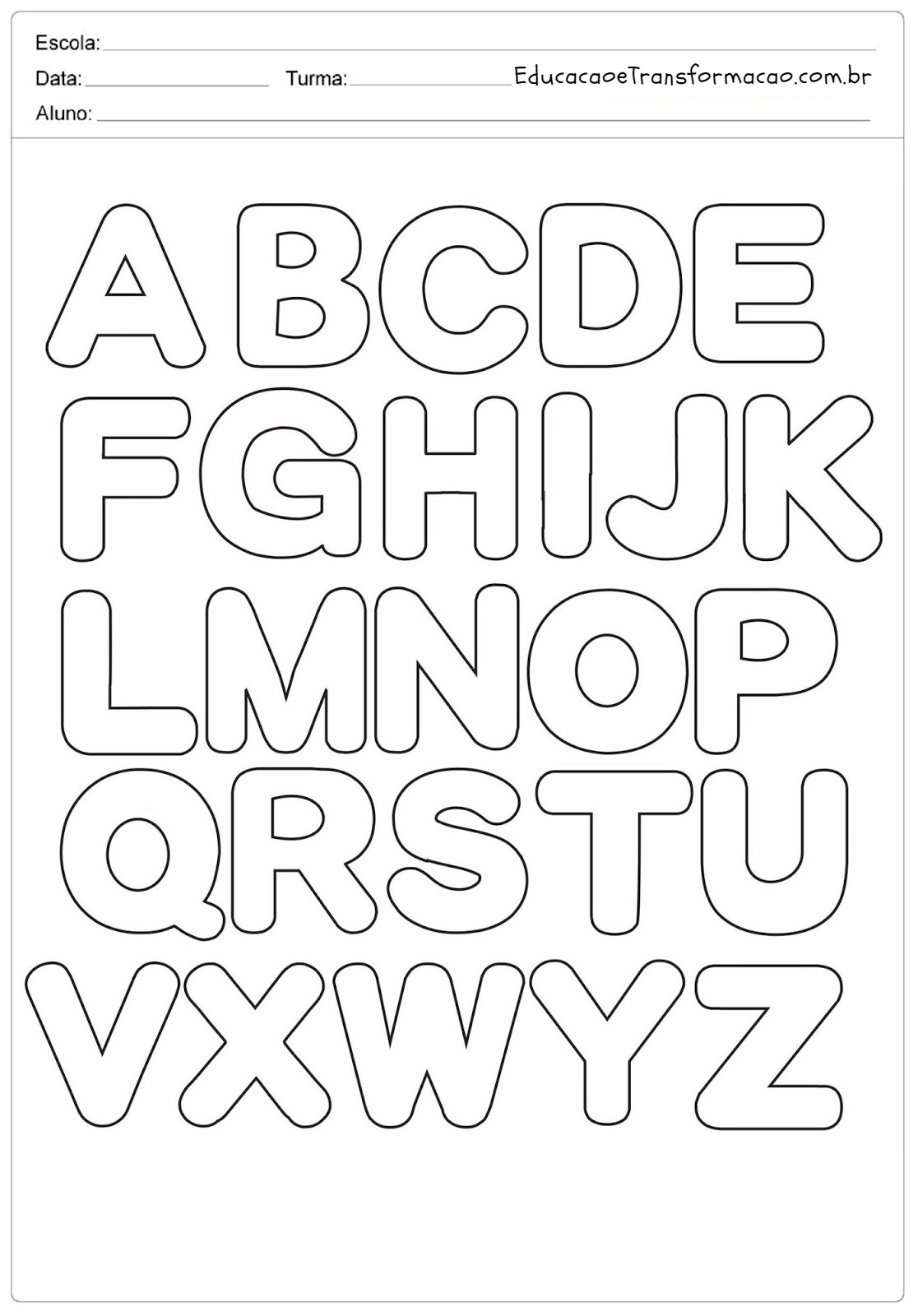 Letras do alfabeto para impressão, Moldes de letras, Letras do alfabeto