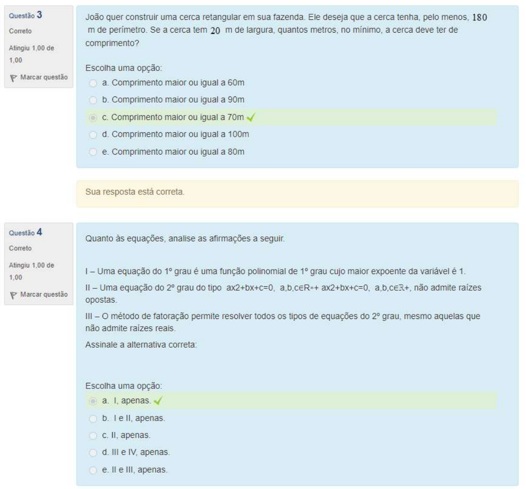 Respostas AVA - Atividade 2 - Matemática I - Matemática