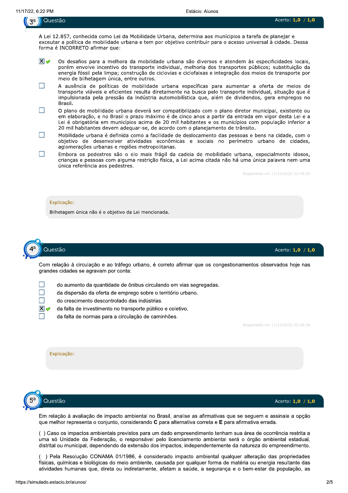 Simulado 1 Transportes - Mobilidade E Sistemas De Transporte