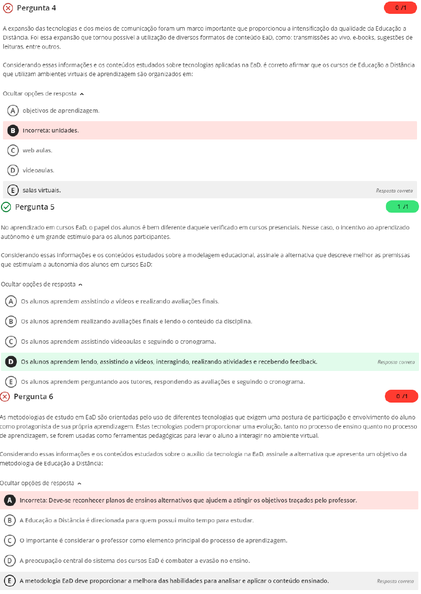 Avaliação On-Line 3 (AOL 3) - Questionário - Introdução Ao Ead