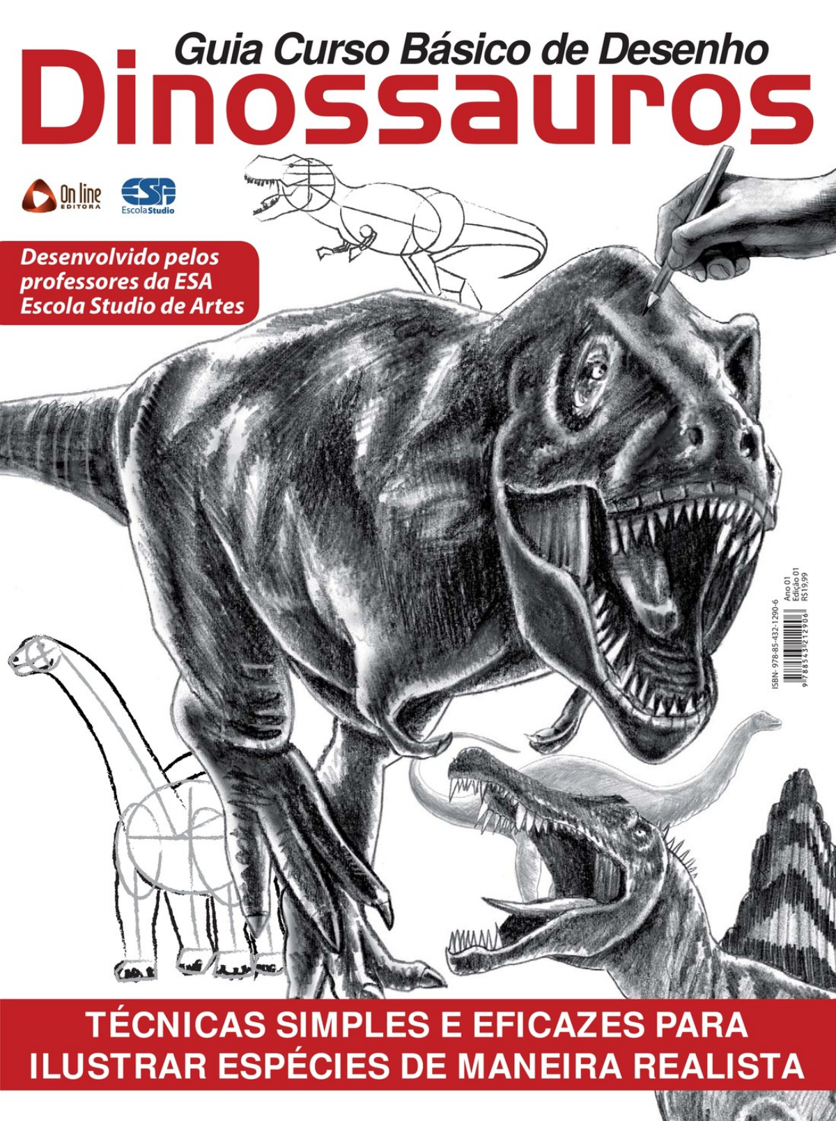 Como desenhar um Triceratops - Guias de desenho fáceis passo a