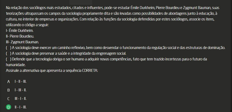 Na relação dos sociólogos mais estudados, citados e influentes, pode-se ...
