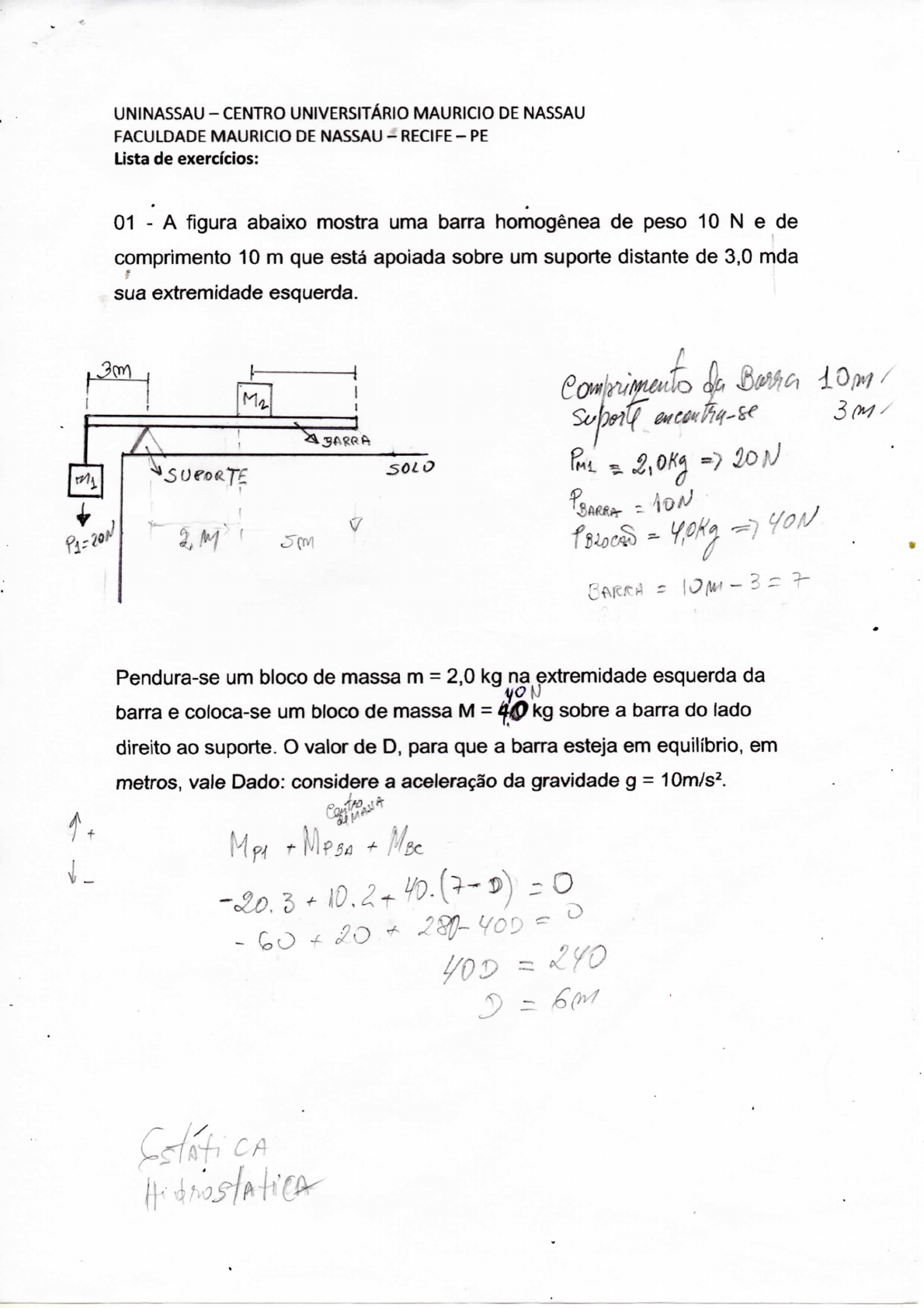 Prova De Mecânica Básica Com Gabarito - RETOEDU