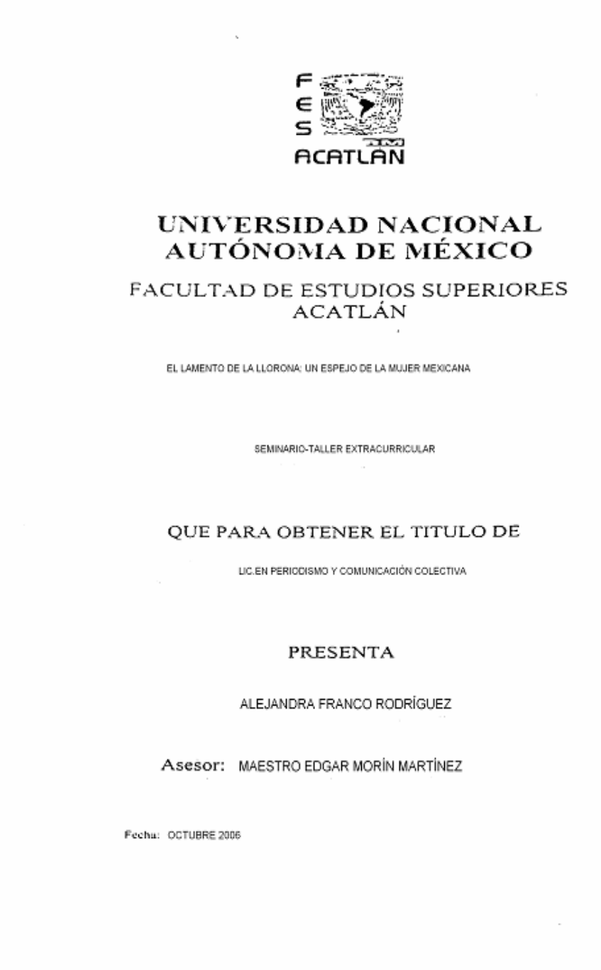 El-lamento-de-La-llorona--un-espejo-de-la-mujer-mexicana - Ciencias  Sociales | Studenta