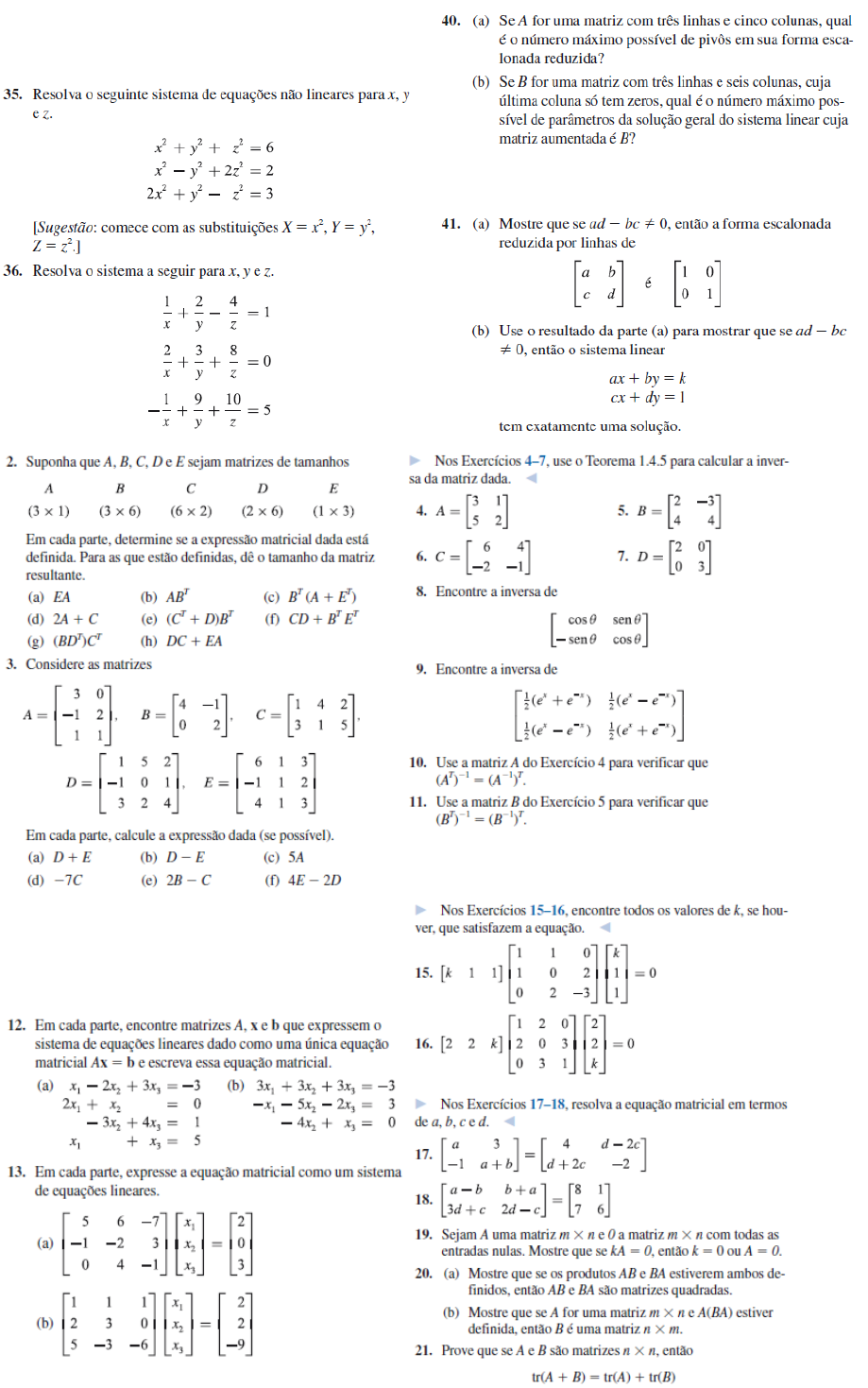 Lista De Exercícios Do Módulo 1 Introdução à Álgebra Linear 6082