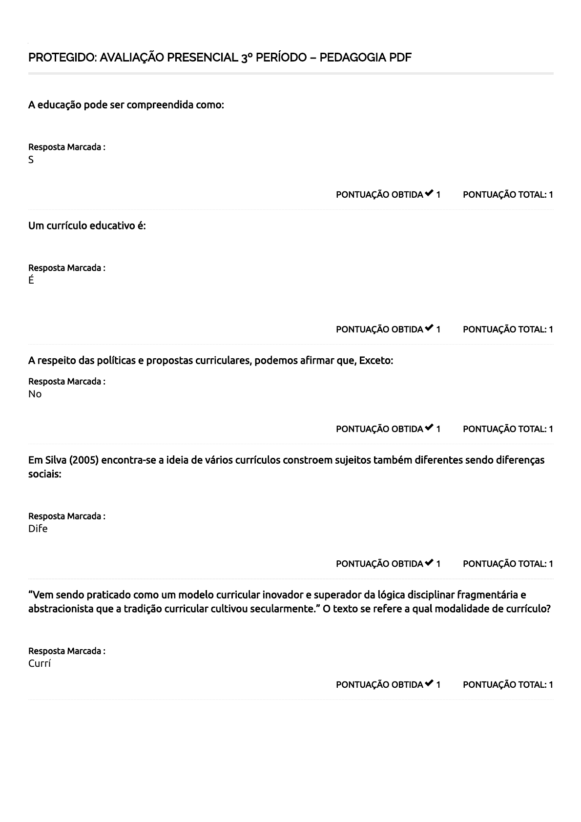 AVALIAÇÃO PRESENCIAL - 3º PERÍODO - PEDAGOGIA - (2) (1) - Pedagogia