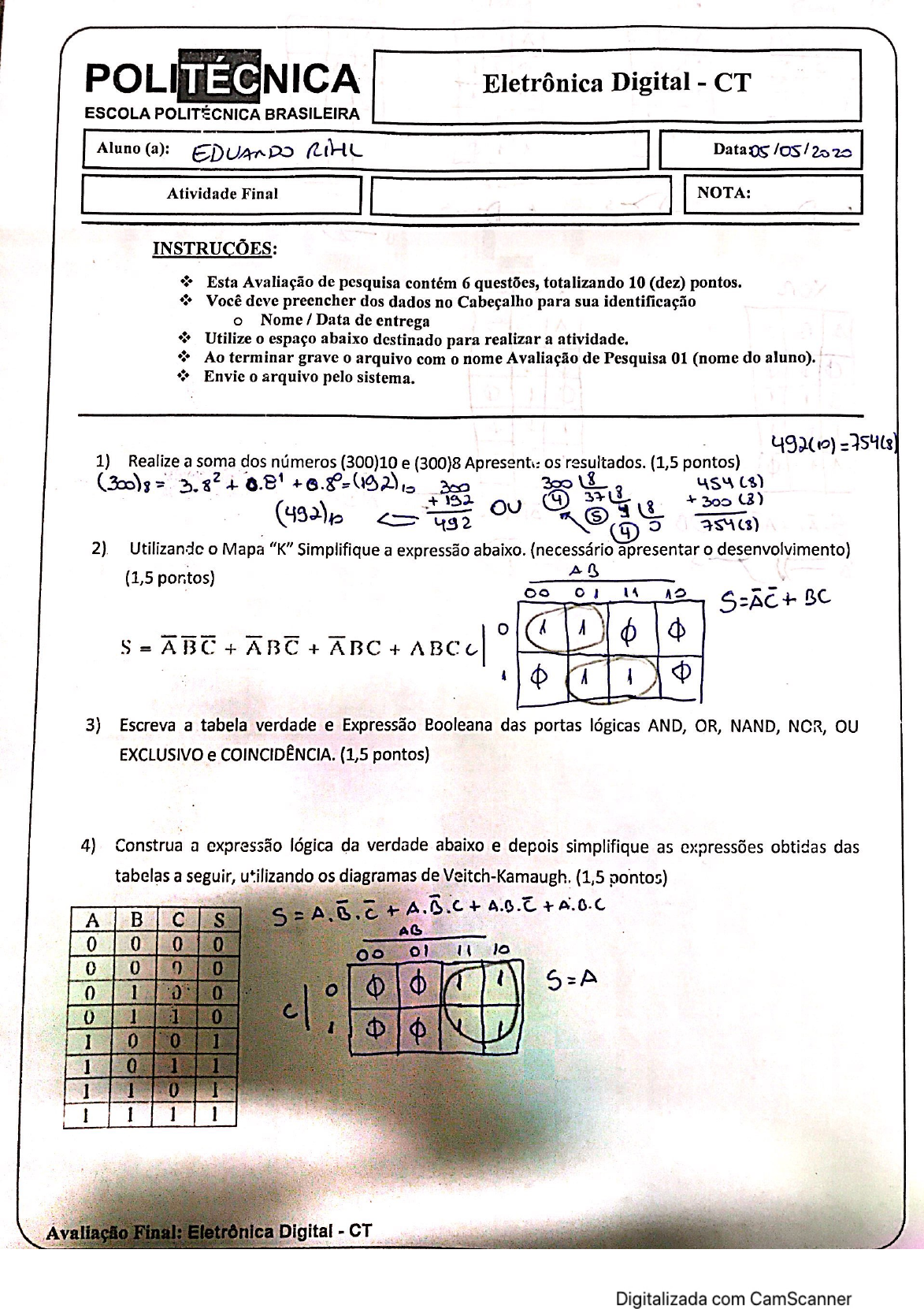 Professora Noely - A relação hora/minuto do exercício 1 foi