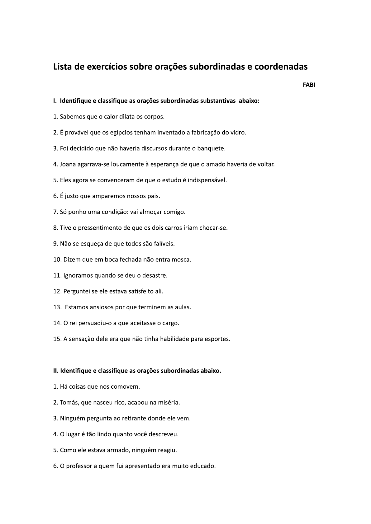 Exercícios Orações Coordenadas, PDF, Pobreza