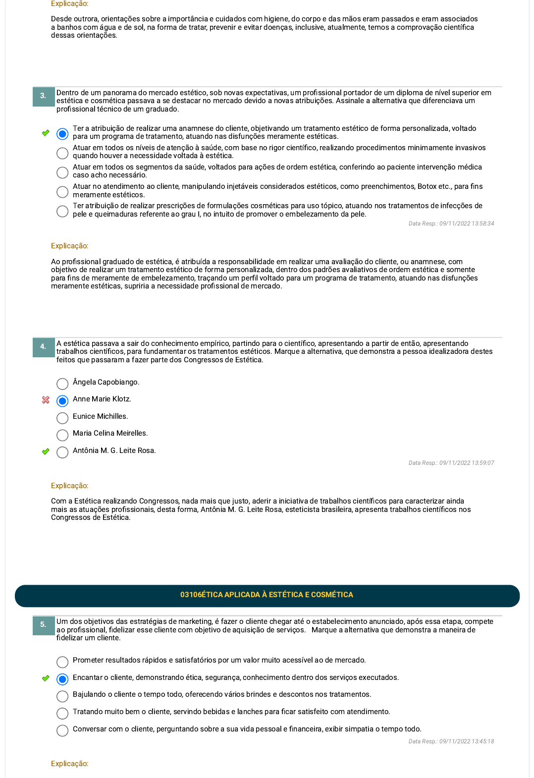 Teste de Conhecimento - INT. Estética - Introdução A Estética