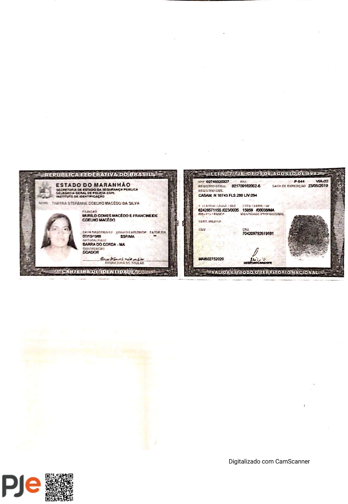 Ação Trabalhista - Thayra Stefanne Coelho Macedo x Município de Jenipapo  dos Vieiras - Direito Processual Civil