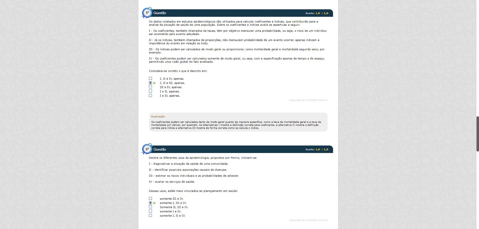 Simulado 2 Ciclo Fundamentos Da Epidemiologia E EstatÍstica Fundamentos De Estatistica E 2941