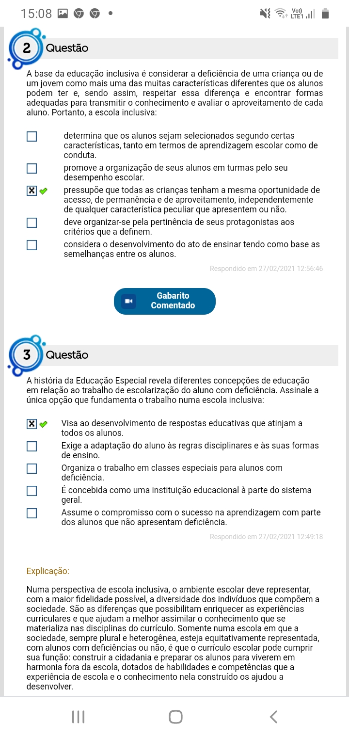 Exercícios Aula 1 B - Educação Especial