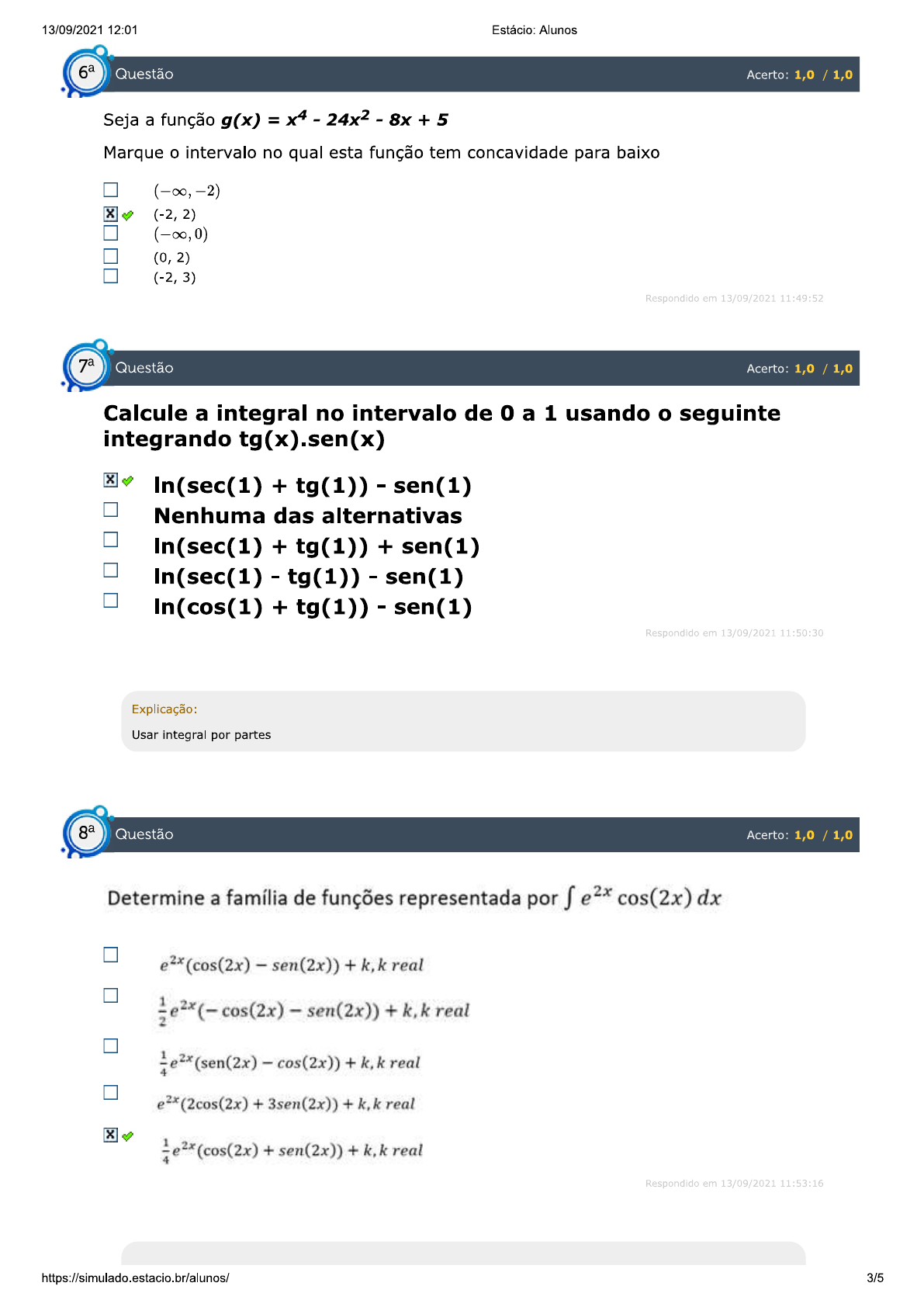 Simulado Calculo Diferencial E Integral 1 - Cálculo Diferencial 1