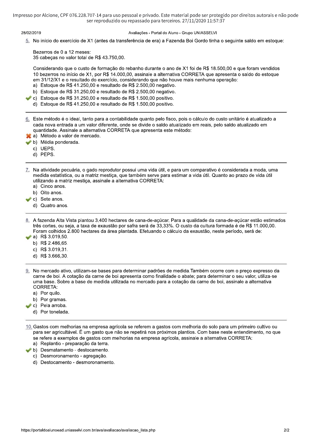 Prova Passei Direto Gabaritada Contabilidade Das Reas Diversas