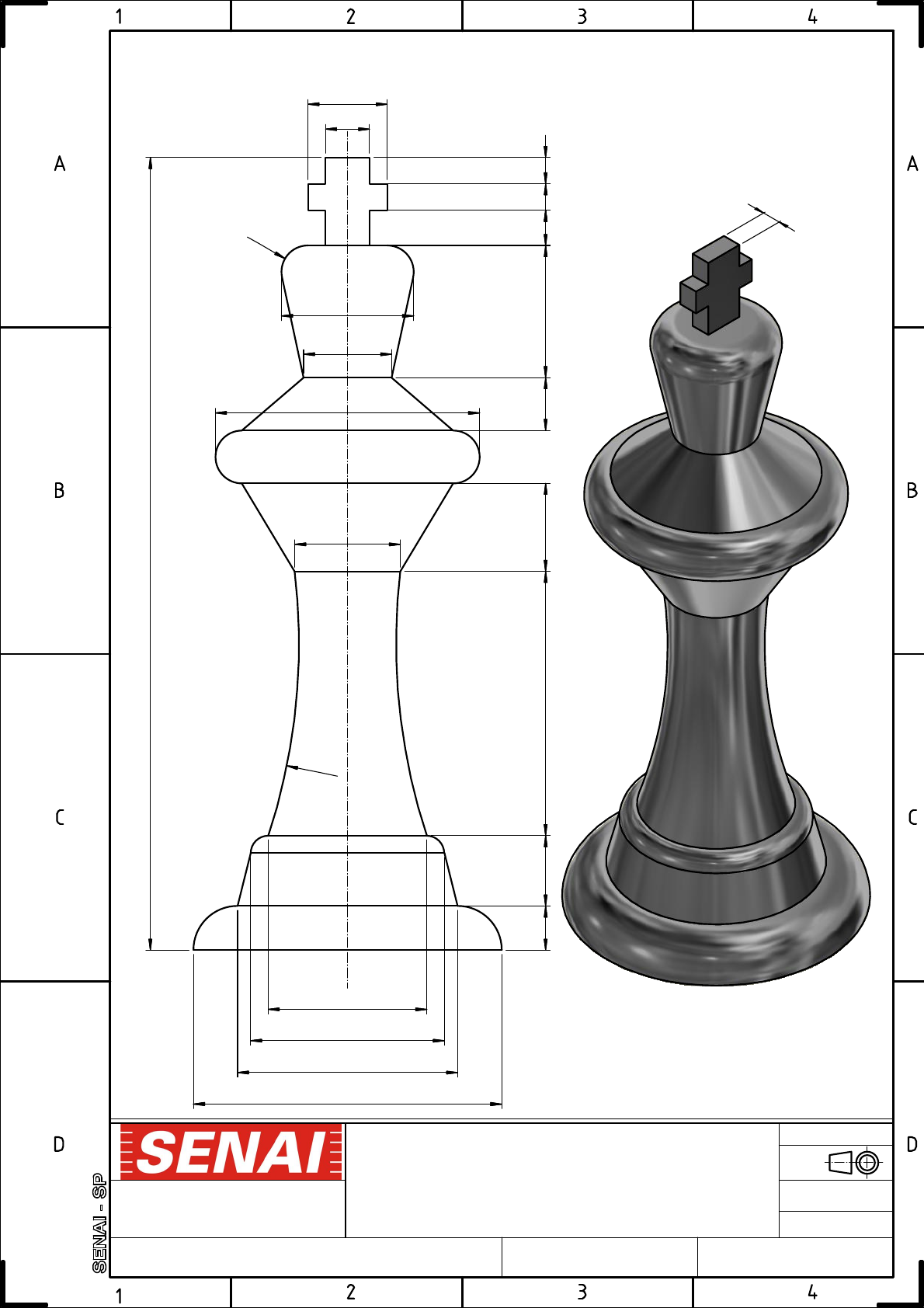 Peça de Xadrez para Torno CNC - Peão