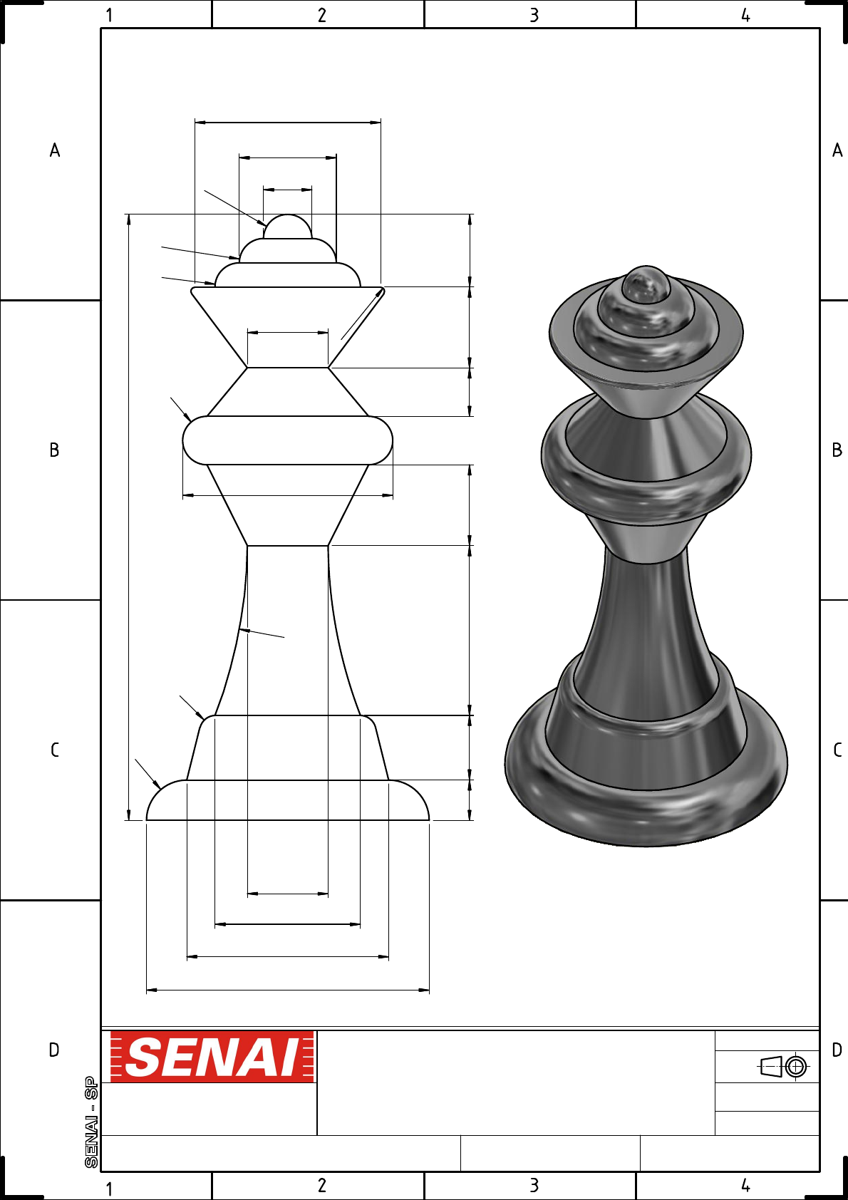 peças jogo xadrez para CNC - Usinagem