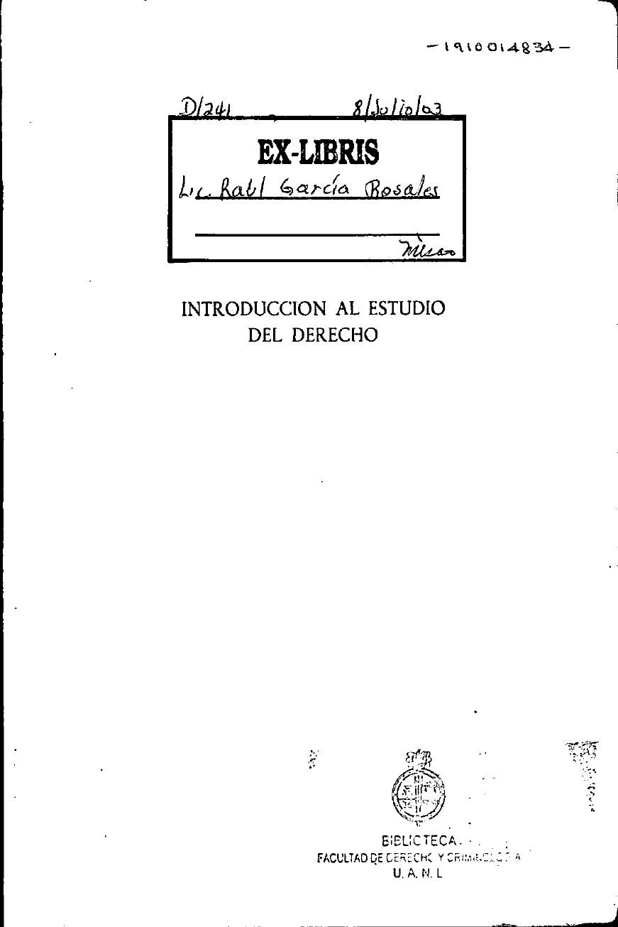 Introduccion Al Estudio Del Derecho Eduardo Garcia Maynez Introducao Ao Direito I