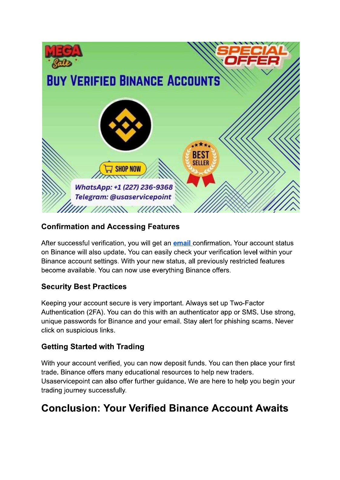 Grátis: How to Buy,Verified Binance Account A Step-by-Step Guide From  Usaservicepoint - Material Claro e Objetivo em PDF para Estudo Rápido