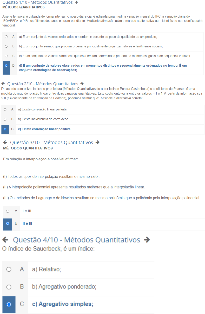 APOL2 Metodos Quantitativos 100 - Métodos Quantitativos