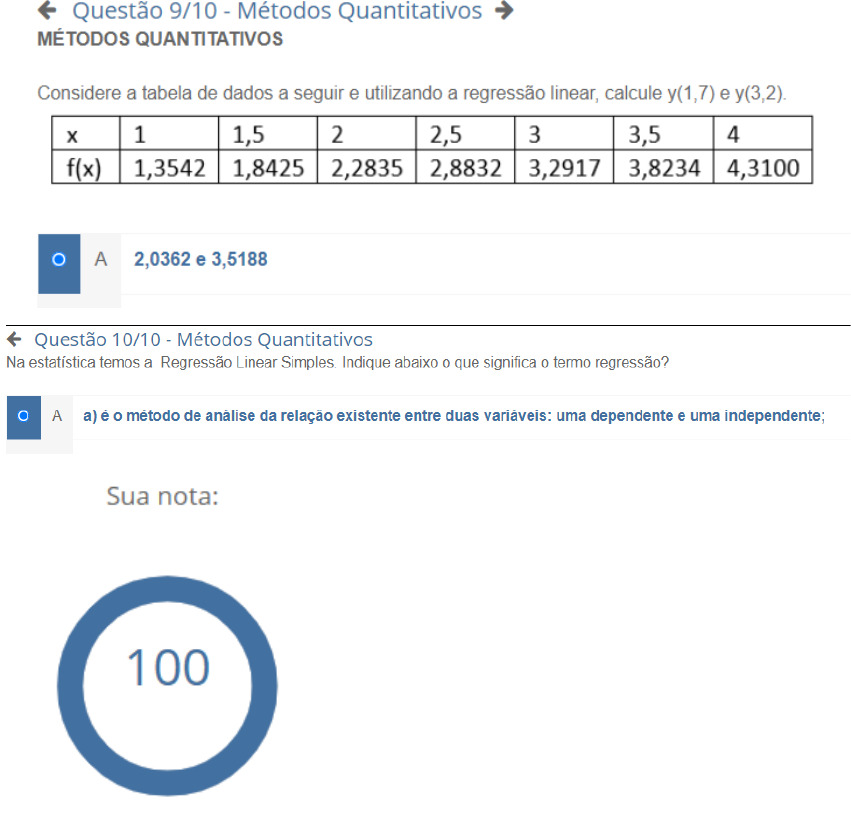 APOL2 Metodos Quantitativos 100 - Métodos Quantitativos