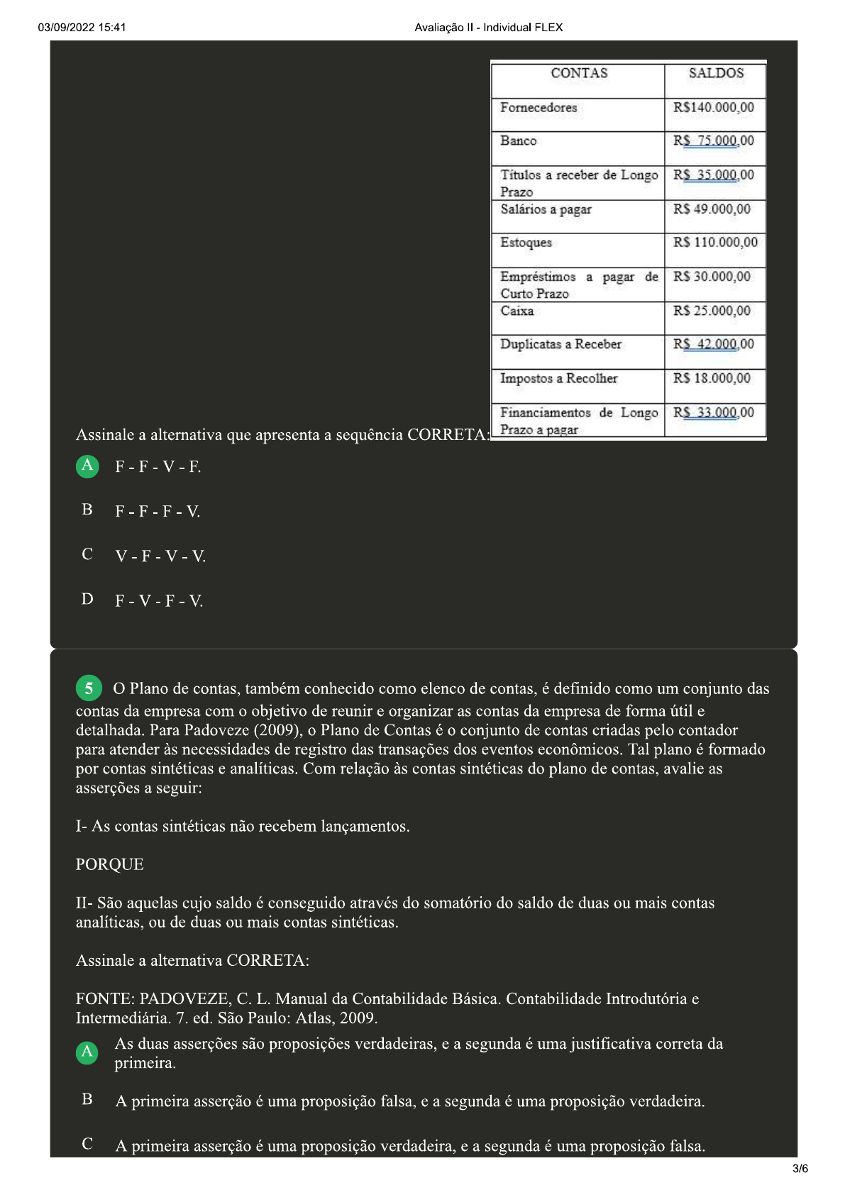 Avaliação Contabilidade II Contabilidade Geral